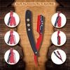 FLAME STAR Stainless Steel Professional Straight Edge Barber Razor with Changeable Blade for men ( Black & Red ) view 2