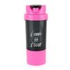 Cello Plastic My Shake Sipper Shaker Blender Bottles for Protein Shake, Gym/Leak Proof, BPA Free Wide Mouth Shake Mixer Bottle with Storage Container, Stainless Steel Blender Ball (700 ml, Pink) view 1