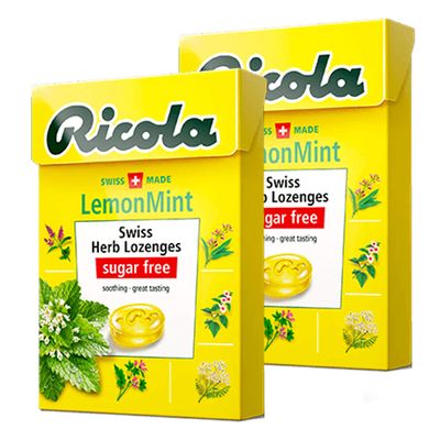 Ricola Lemon Mint Candy Pack of 2 Pouch, 2 x 40 g