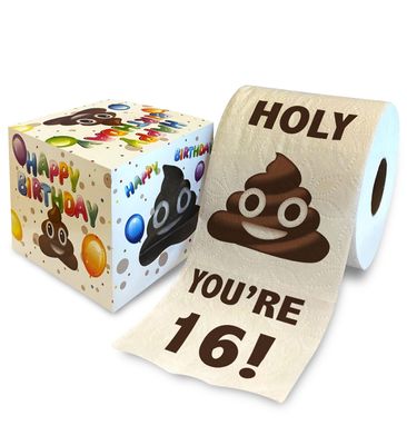 Happy 16th Birthday Toilet Paper Prank Funny Gag Gift!