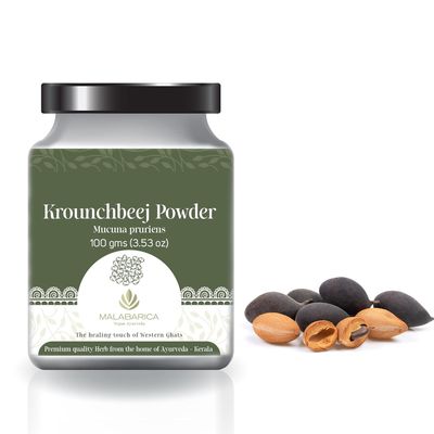MALABARICA Vegan Ayurveda - Ayurvedic Krounchbeej Powder (Mucuna pruriens) - 100g
