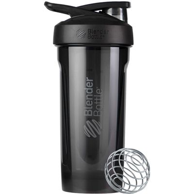 BlenderBottle Strada Tritan Shaker Bottle with Locking Lid, 28-Ounce, Black
