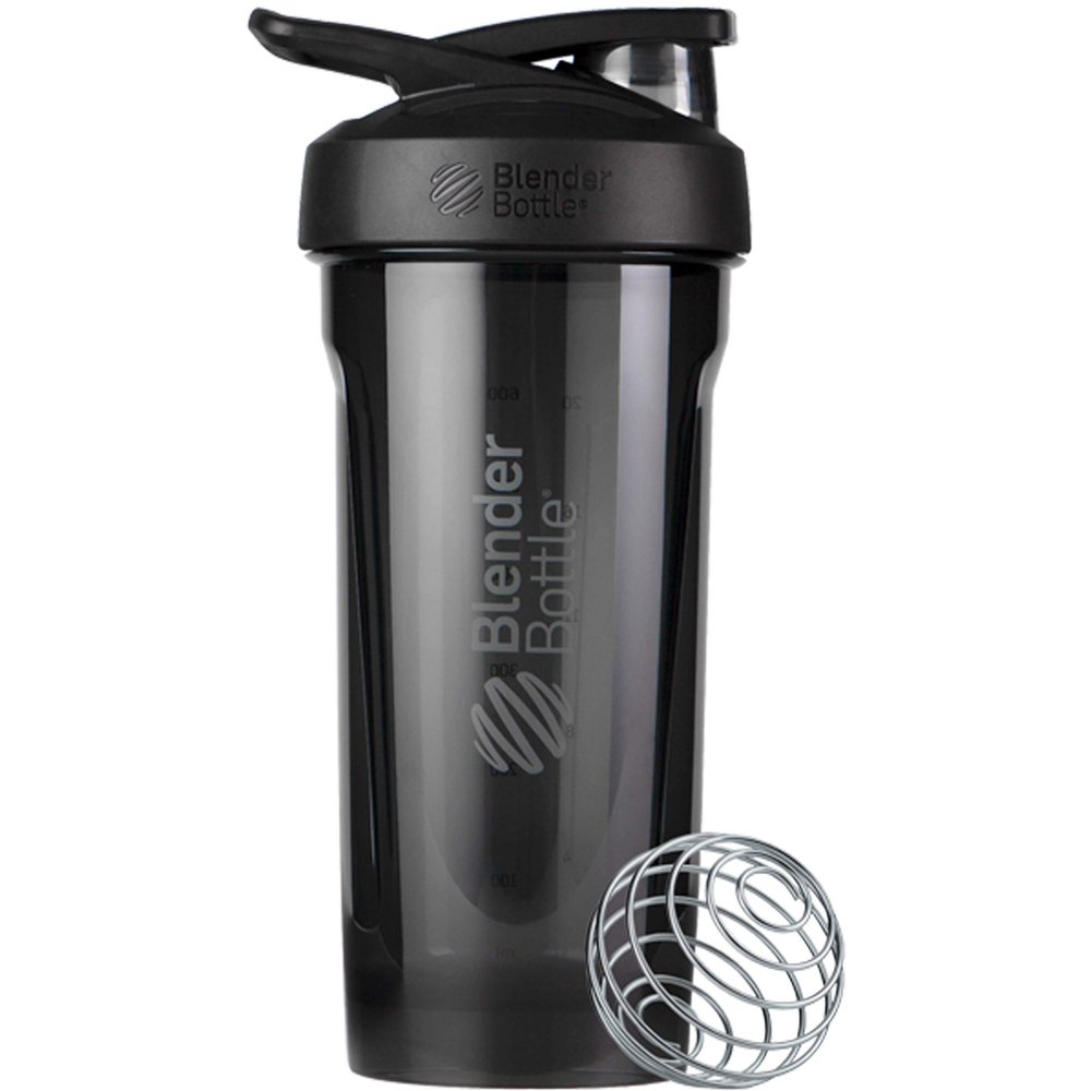 BlenderBottle Strada Tritan Shaker Bottle with Locking Lid, 28-Ounce, Black