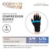 Copper Fit Compression Gloves Infused with Menthol for Maximum Recovery, Black, Small/Medium view 4