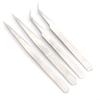 HEEPDD Tweezers, 4PCS Serger Tweezers with Serrated Tips Serrated Bent Tweezers Tips Stainless Steel Straight Tweezer Tip Curved Anti Static Tweezers Sewing Machine Accessory view 1