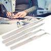 HEEPDD Tweezers, 4PCS Serger Tweezers with Serrated Tips Serrated Bent Tweezers Tips Stainless Steel Straight Tweezer Tip Curved Anti Static Tweezers Sewing Machine Accessory view 2
