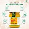 Yugmantra Organic Foods Desi Gir Cow Ghee (500 ml x 2 = 1000 ML) | Traditional Bilona Method | Lactos and Gluten free | Grassfed, Natural And Healthy Desi Cow Ghee | Glass Bottel view 2