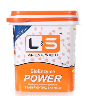 L&S Active Front Load Laundry Detergent Powder, 6Kg