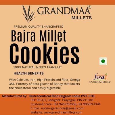 Grandmaa Millets Bajra Butter Cookies, Natural & Healthy Cookies