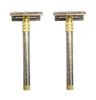 Foreign Holics Mens Double Edge Safety Shaving Razor with Long Handle (4-inch, Pack of 2) view 1