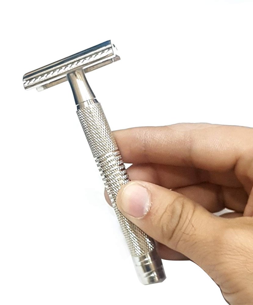 Foreign Holics Imported Heavy Metal Edge Shaving/Safety Razor For Men & Boys-50 gm Free 5 Blades