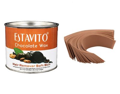 ESTAVITO Women Chocolate Wax 600Gms With 30 Wax Strips | For Hair & Tan Removal | For Arms, Legs And Full Body | Combo Offer