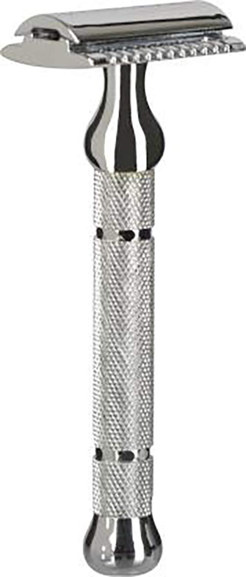 Foreign Holics Imported Double Edge Heavy Metal Shaving Razor For Men & Boys-50 gm (Silver)