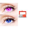 2 Pair Monthly Colored Contact Lenses Zero Power With 1 Lens Travel Kit (Violet-Blue) view 1