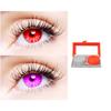 2 Pair Monthly Colored Contact Lenses Zero Power With 1 Lens Travel Kit (Red-Violet) view 1