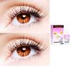 2 Pair Monthly Colored Contact Lenses Zero Power With 30 ml Solution (Brown-Brown) view 1