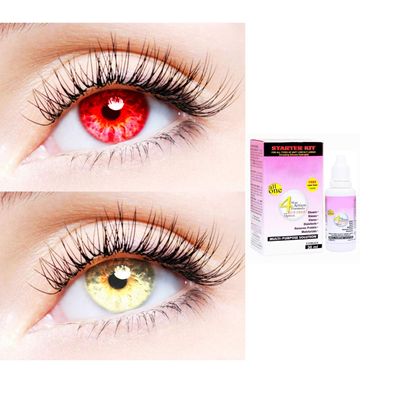 2 Pair Monthly Colored Contact Lenses Zero Power With 30 ml Solution (Red-Gold)