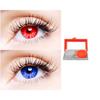 2 Pair Monthly Colored Contact Lenses Zero Power With 1 Lens Travel Kit (Red-Blue) view 1