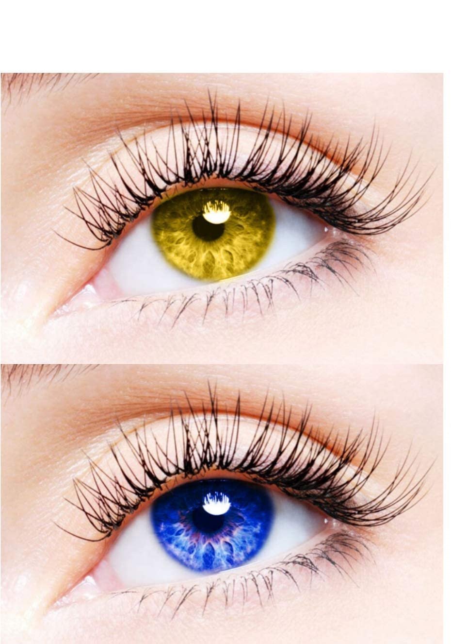 2 Pair Monthly Colored Contact Lenses Zero Power With 1 Lens Travel Kit (Hazel-Blue)