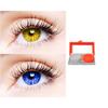 2 Pair Monthly Colored Contact Lenses Zero Power With 1 Lens Travel Kit (Hazel-Blue) view 2