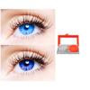 2 Pair Monthly Colored Contact Lenses Zero Power With 1 Lens Travel Kit (Light Blue-Blue) view 1
