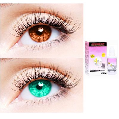 2 Pair Monthly Colored Contact Lenses Zero Power With 30 ml Solution (Brown-Sea Blue)