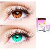 2 Pair Monthly Colored Contact Lenses Zero Power With 30 ml Solution (Brown-Sea Blue) view 1