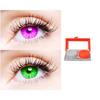 2 Pair Monthly Colored Contact Lenses Zero Power With 1 Lens Travel Kit (Violet-Green) view 1