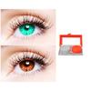 2 Pair Monthly Colored Contact Lenses Zero Power With 1 Lens Travel Kit (Sea Blue-Brown) view 1