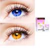 2 Pair Monthly Colored Contact Lenses Zero Power With 30 ml Solution (Blue-Honey) view 1