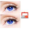 2 Pair Monthly Colored Contact Lenses Zero Power With 1 Lens Travel Kit (Blue-Blue) view 1