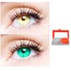 2 Pair Monthly Colored Contact Lenses Zero Power With 1 Lens Travel Kit (Gold-Sea Blue) view 1