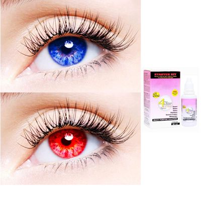 2 Pair Monthly Colored Contact Lenses Zero Power With 30 ml Solution (Blue-Red)
