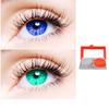 2 Pair Monthly Colored Contact Lenses Zero Power With 1 Lens Travel Kit (Blue-Sea Blue) view 1