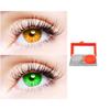 2 Pair Monthly Colored Contact Lenses Zero Power With 1 Lens Travel Kit (Honey-Green) view 1