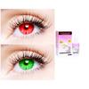 2 Pair Monthly Colored Contact Lenses Zero Power With 30 ml Solution (Red-Green) view 1