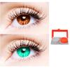 2 Pair Monthly Colored Contact Lenses Zero Power With 1 Lens Travel Kit (Brown-Sea Blue) view 1
