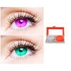 2 Pair Monthly Colored Contact Lenses Zero Power With 1 Lens Travel Kit (Violet-Sea Blue) view 1