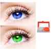 2 Pair Monthly Colored Contact Lenses Zero Power With 1 Lens Travel Kit (Blue-Green) view 1
