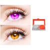 2 Pair Monthly Colored Contact Lenses Zero Power With 1 Lens Travel Kit (Violet-Honey) view 1