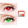 2 Pair Monthly Colored Contact Lenses Zero Power With 1 Lens Travel Kit (Red-Green) view 1