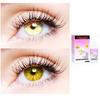 2 Pair Monthly Colored Contact Lenses Zero Power With 30 ml Solution (Gold-Hazel) view 1