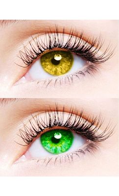 2 Pair Monthly Colored Contact Lenses Zero Power With 1 Lens Travel Kit (Hazel-Green)