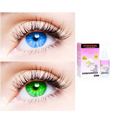 2 Pair Monthly Colored Contact Lenses Zero Power With 30 ml Solution (Light Blue-Green)