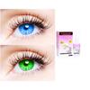 2 Pair Monthly Colored Contact Lenses Zero Power With 30 ml Solution (Light Blue-Green) view 1