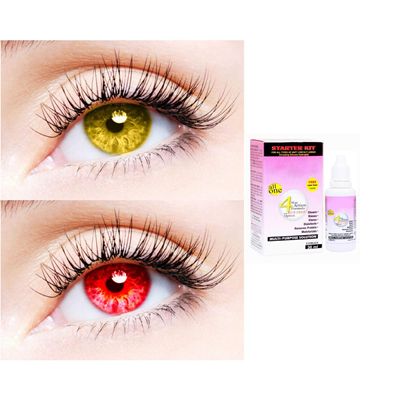 2 Pair Monthly Colored Contact Lenses Zero Power With 30 ml Solution (Hazel-Red)