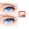 2 Pair Monthly Colored Contact Lenses Zero Power With 1 Lens Travel Kit (Light Blue-Light Blue) view 1