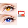 2 Pair Monthly Colored Contact Lenses Zero Power With 1 Lens Travel Kit (Honey-Blue) view 1