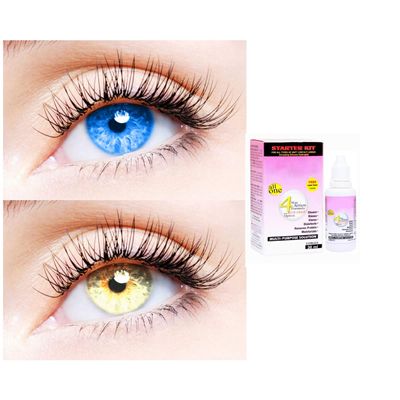 2 Pair Monthly Colored Contact Lenses Zero Power With 30 ml Solution (Light Blue-Gold)
