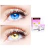 2 Pair Monthly Colored Contact Lenses Zero Power With 30 ml Solution (Light Blue-Gold) view 1